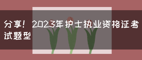 分享！2023年护士执业资格证考试题型(图1)