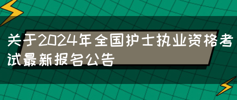 关于2024年全国护士执业资格考试最新报名公告(图1)